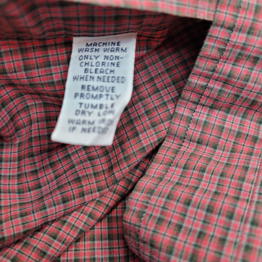 Ralph Lauren Custom Fit Men's Red Plaid Cotton Shirt Large‎ Long Sleeve Casual - Picture 5 of 6